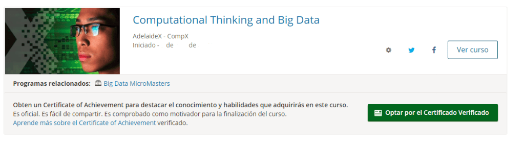 Curso Computational Thinking and Big&nbsp;Data