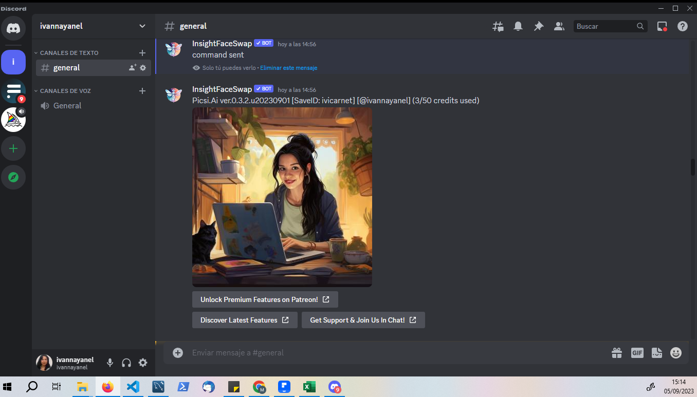 imagen de midjourney en discord